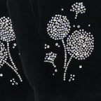 Guanti donna elasticizzati con soffioni di strass dettaglio