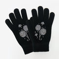 Guanti donna elasticizzati con soffioni di strass