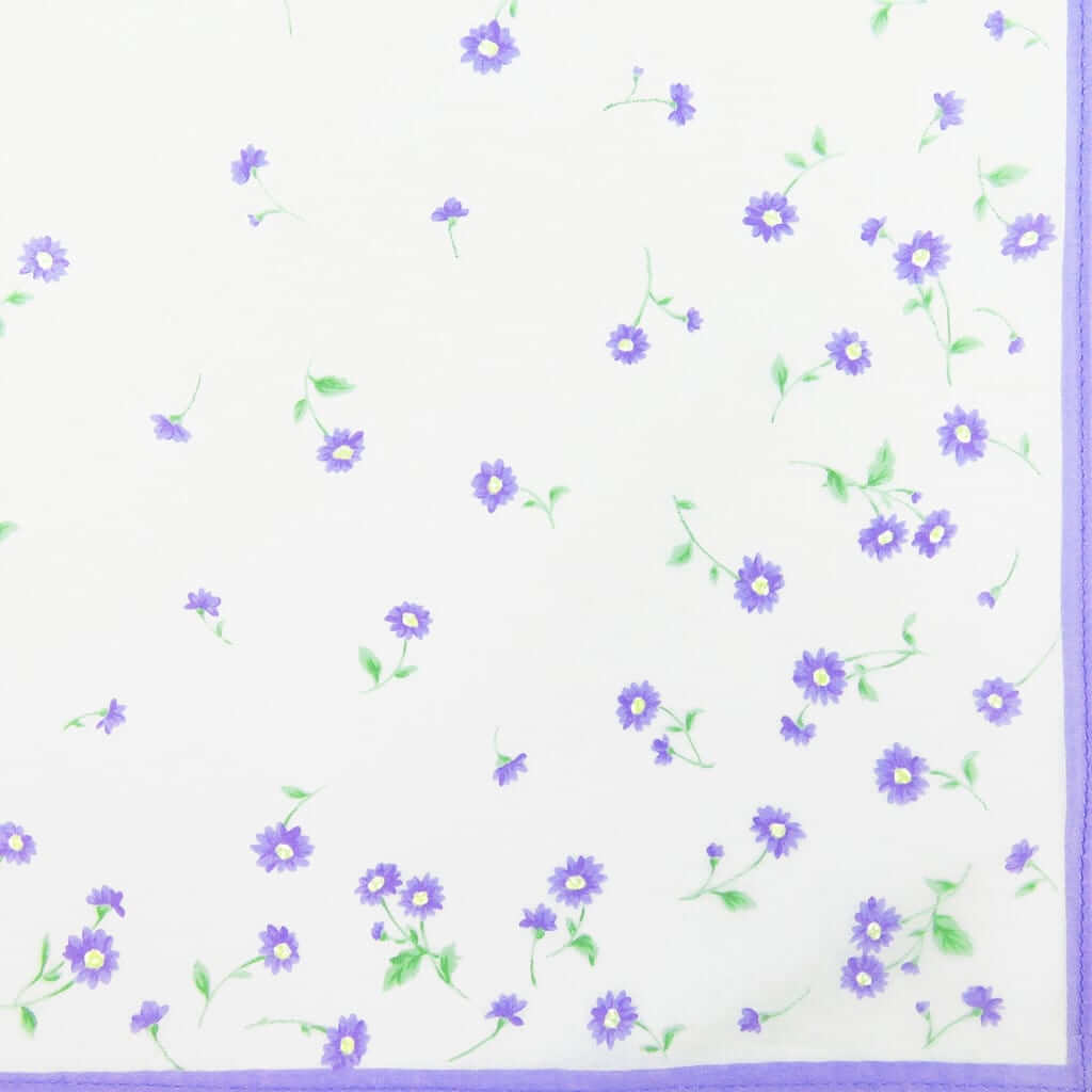 Variante lilla - Grazia - fazzoletti di cotone da donna con stampa di margherite colorate