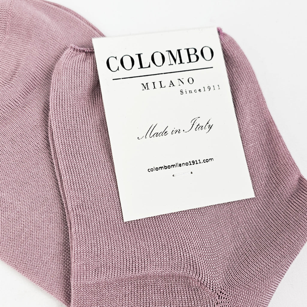 Calze rosa polvere da donna corte taglio vivo
