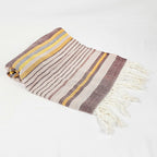 Telo mare burgundy a righe in cotone