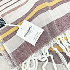 Telo mare burgundy a righe in cotone dettaglio