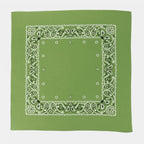 Bandana verde oliva “PAISLEY” con stampa cachemire aperta