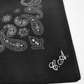 Bandana nera in cotone stampa cachemire - con ricamo personalizzato