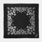 Bandana nera in cotone stampa cachemire - con ricamo personalizzato
