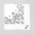 Bandana bianca in cotone stampa cachemire - con ricamo personalizzato