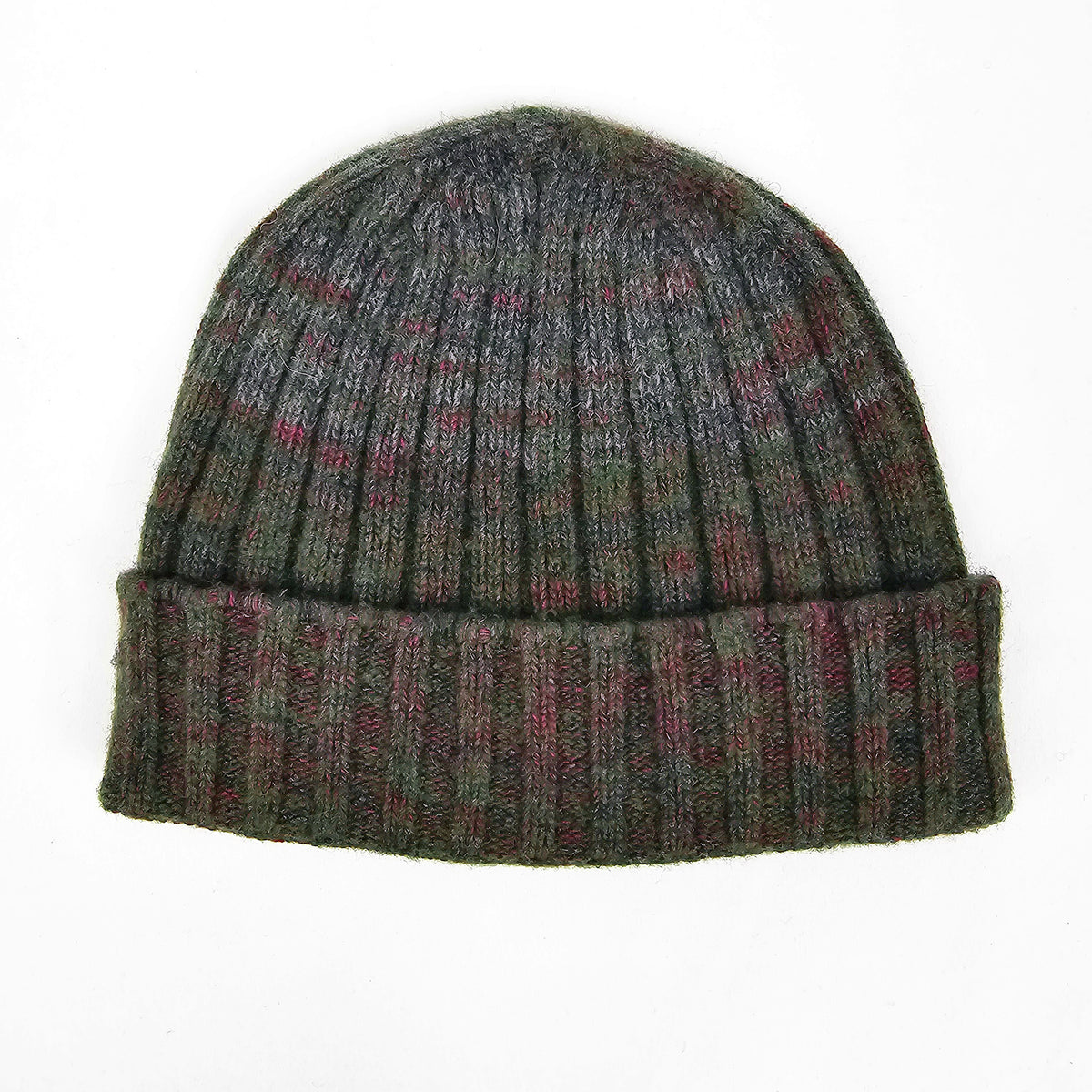 Cappello in cashmere a coste melange multi-color- Made in Italy