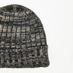 Cappello in cashmere a coste melange antracite e grigio - Made in Italy