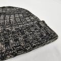 Cappello in cashmere a coste melange antracite e grigio - Made in Italy