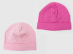 Set fucsia/rosa - cappelli bimba - berretti di cotone elasticizzato tinta unita