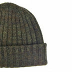 Cappello in cashmere a coste verde militare - Made in Italy zoom