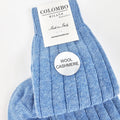 Calze lunghe a costa in Cashmere - denim detail