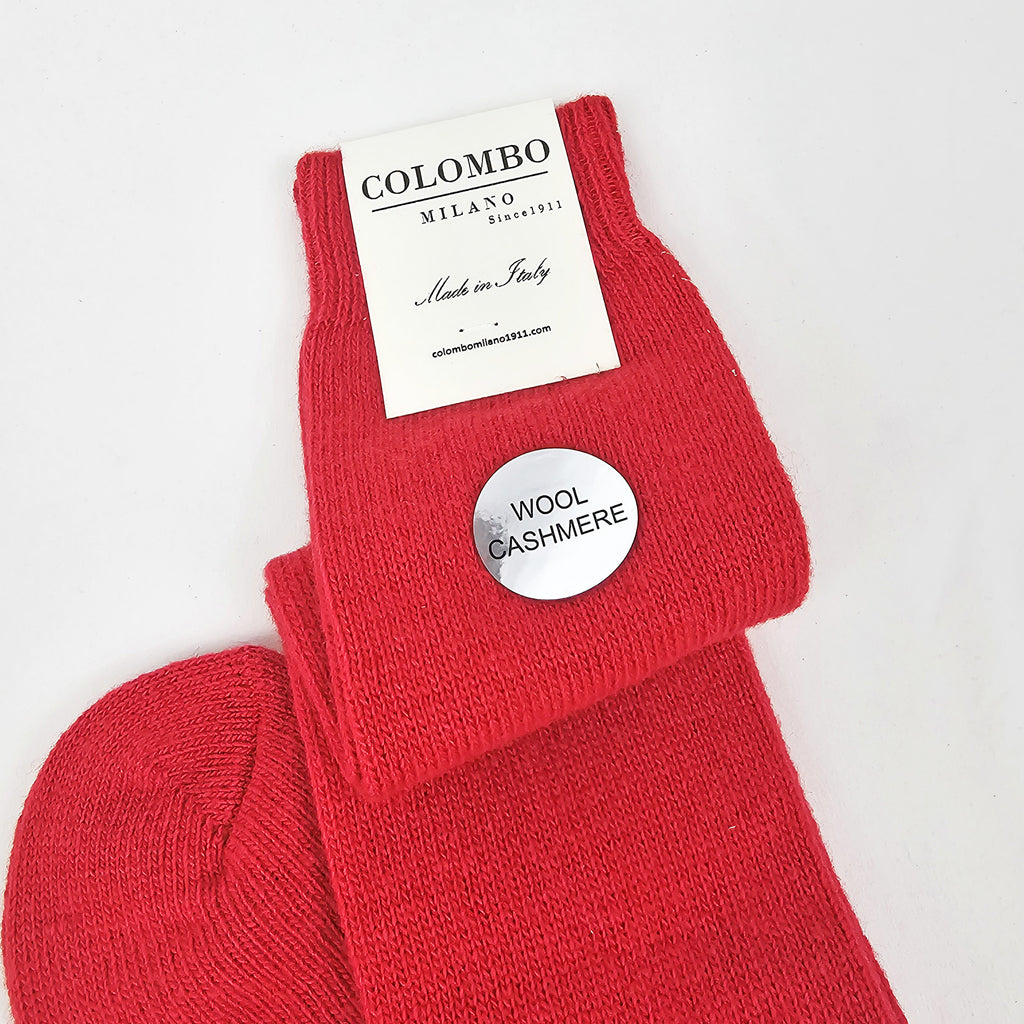 Calze da donna lunghe in caldo Cashmere - rosso dettaglio