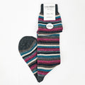 Calze lunghe in Cashmere a righe fini colorate con lurex antracite