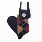 Calze lunghe a rombi in Cashmere colori scuri nero