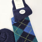 Calze lunghe a rombi in Cashmere colori scuri blu dettaglio