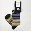 Calze lunghe in Cashmere - righe multicolor nero