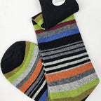 Calze lunghe in Cashmere - righe multicolor nero dettaglio
