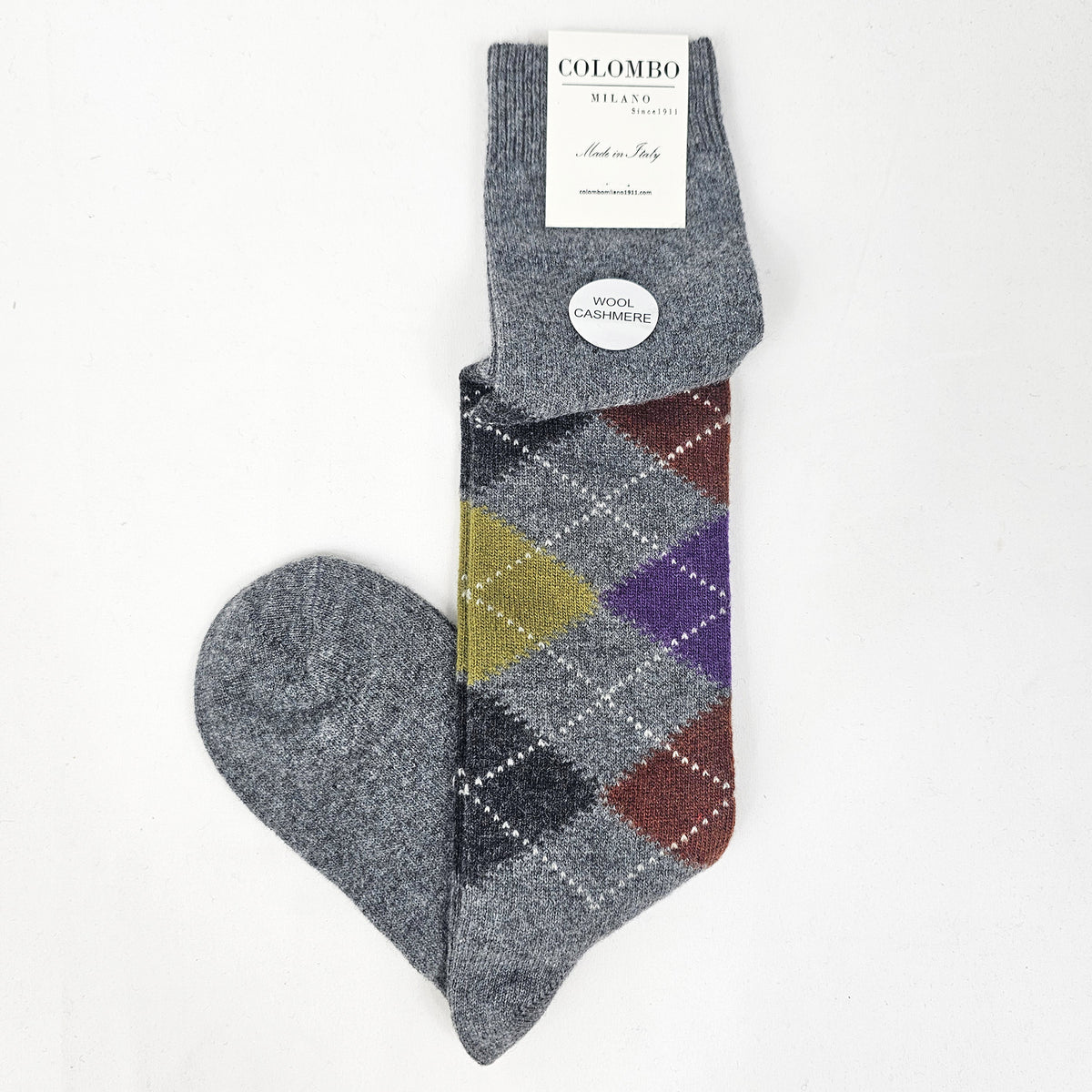Calze lunghe in Cashmere a rombi - ass.B