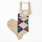 Calze lunghe in Cashmere a rombi  - ass.B beige