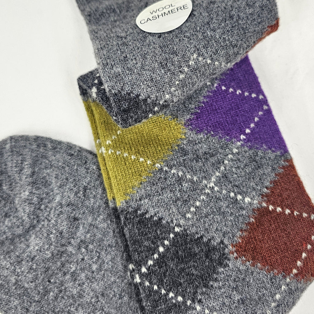 Calze lunghe in Cashmere a rombi - ass.B