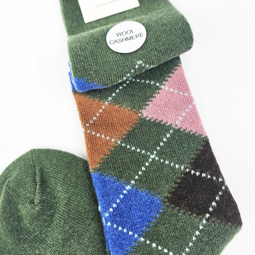Calze lunghe in Cashmere a rombi - ass.B