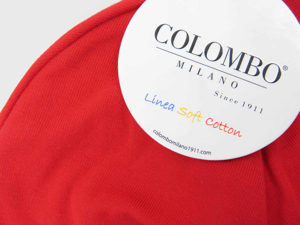 Dettaglio - cappello bimbo 9 - berretto rosso di cotone elasticizzato