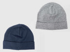 Set grigio/blu - cappelli bimbo - berretti di cotone elasticizzato tinta unita