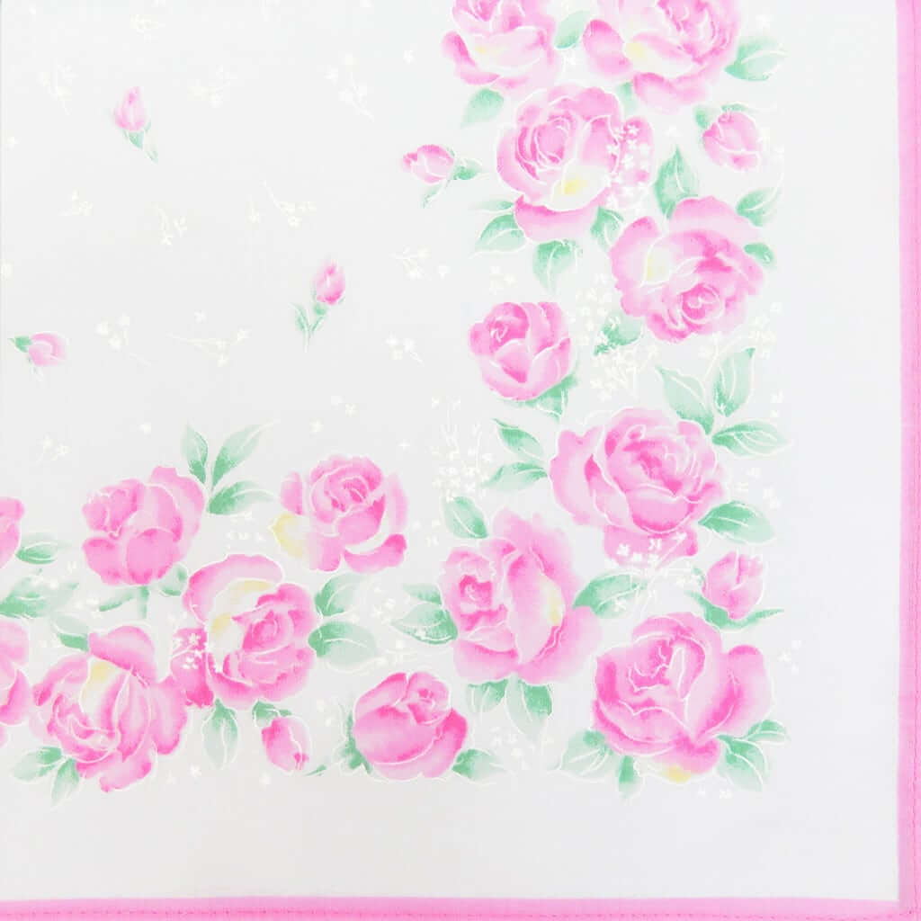 Variante rosa - Grazia - fazzoletti di cotone da donna con stampa di rose pastello