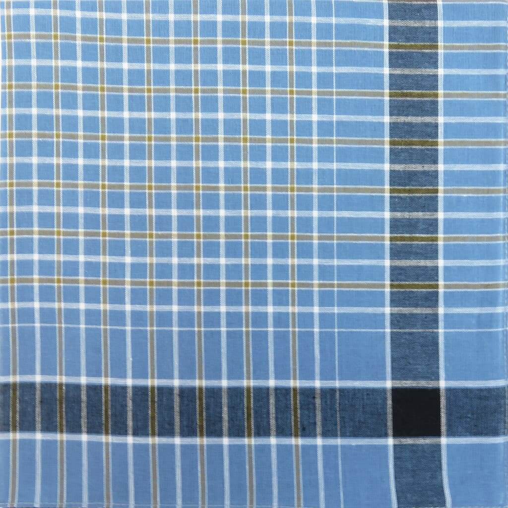 Variante quadretti azzurri - Dark - fazzoletto di cotone da uomo scuro