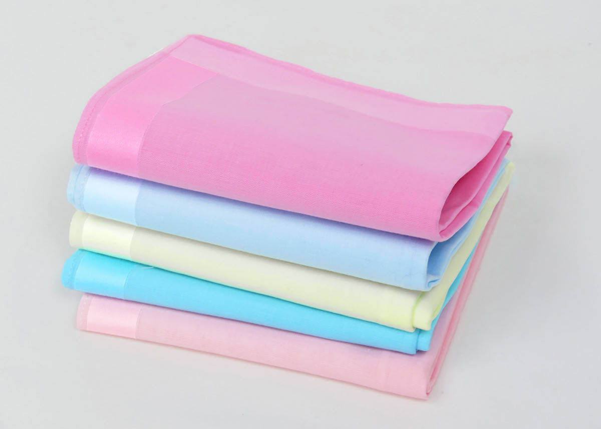 Varianti - Perla - fazzoletti di cotone tinta unita color pastello con ampie righe di raso