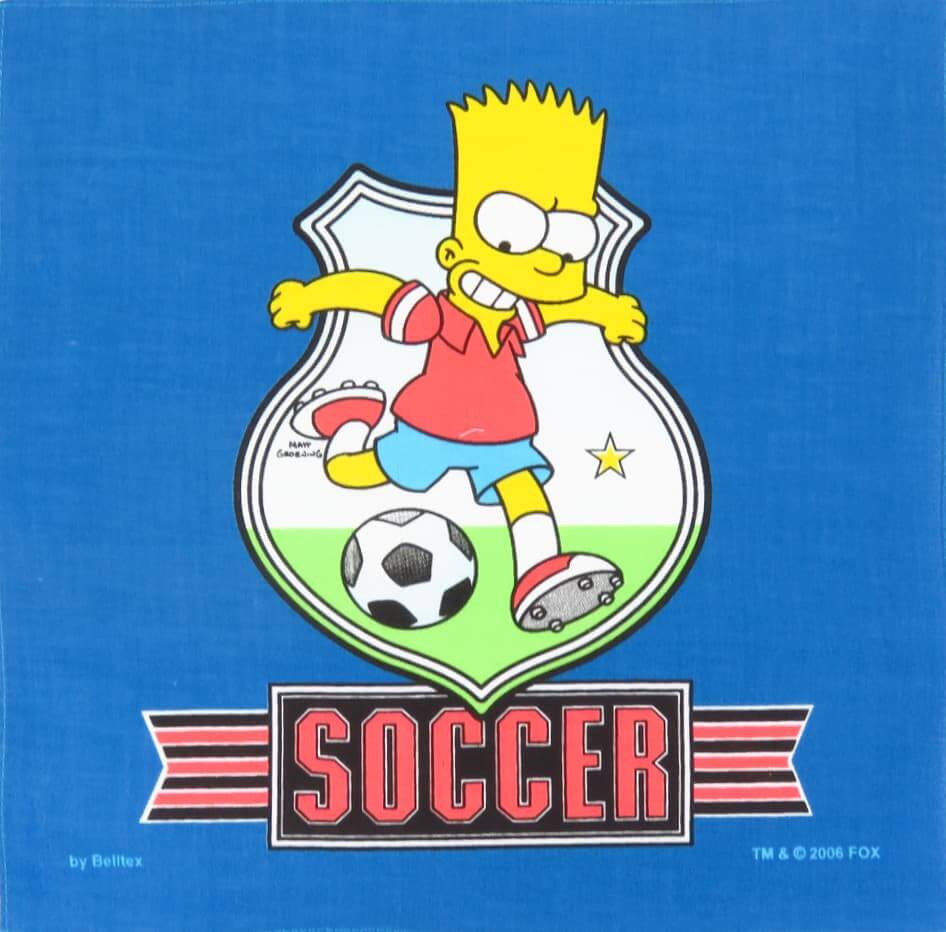 Fazzoletto soccer - Simpson - fazzoletto di cotone con Bart