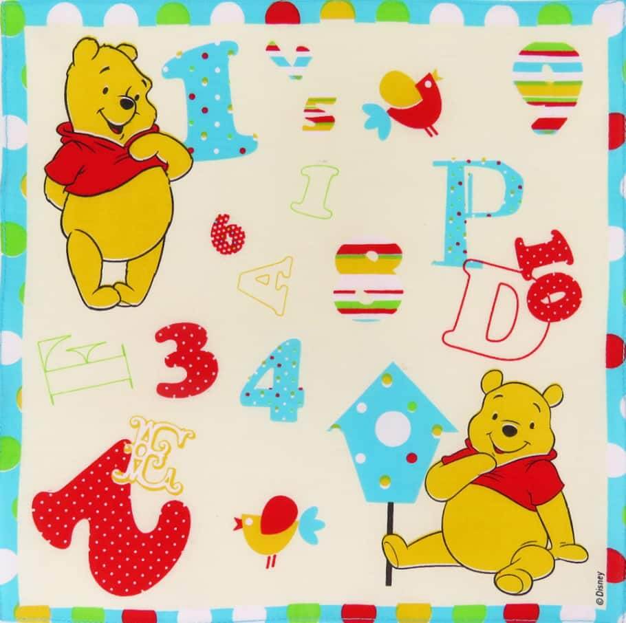 Numeri - Winnie The Pooh - fazzoletto di cotone Disney color pastello