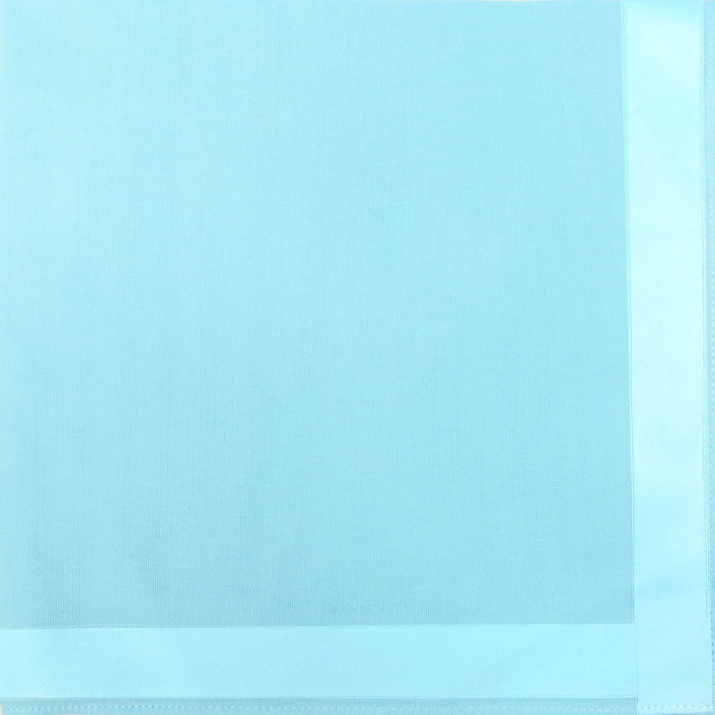 Variante turchese - Perla - fazzoletti di cotone tinta unita color pastello con righe di raso