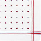 Variante rossa - Zaffiro - fazzoletto di cotone da uomo stampato con motivi geometrici e righe in tre diversi colori