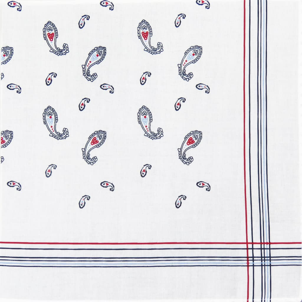 Variante rossa - Zaffiro - fazzoletto di cotone da uomo stampato con motivi cachemire