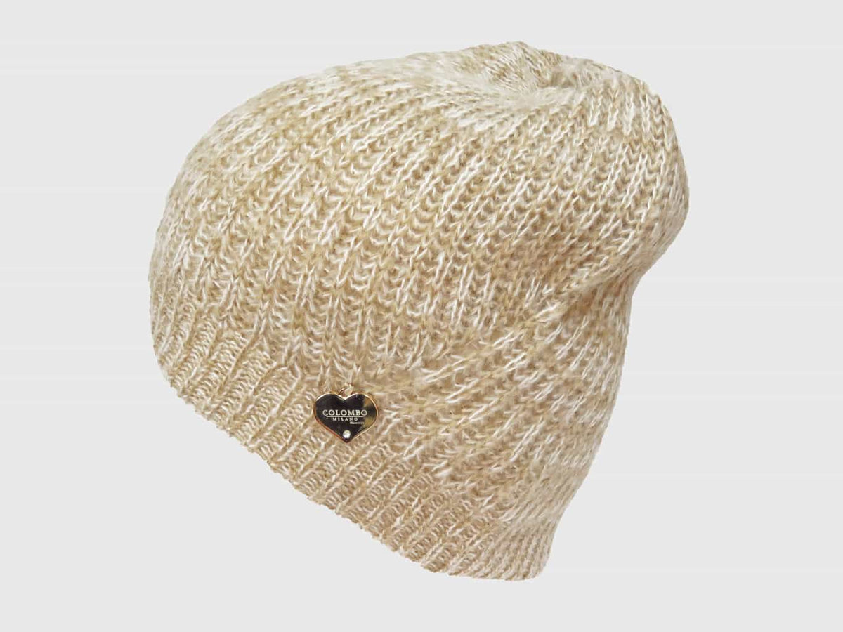 beige - cappello a costine dai colori delicati finissaggio mohair