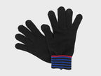 nero - Guanti da uomo elasticizzati touchscreen con polso rigato