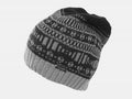 nero- Cappello da uomo morbido con motivi geometrici