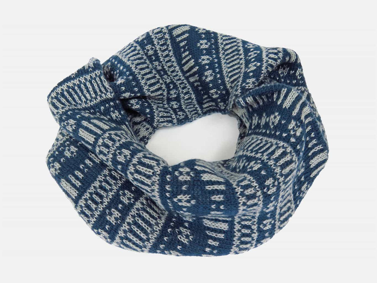 blu - sciarpa da uomo morbida con motivi geometrici