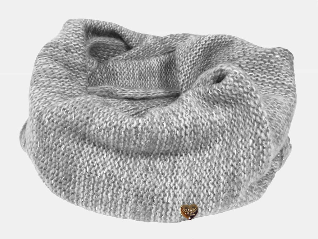 Grigio - sciarpa da donna finissaggio mohair con lurex