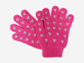 guanti da bimba rosa con cuori glitter argento