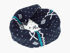 azzurra- sciarpa ad anello jacquard da bimbo con motivi geometrici