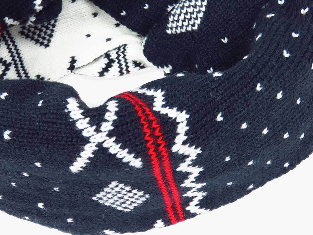 dettaglio - sciarpa ad anello jacquard da bimbo con motivi geometrici