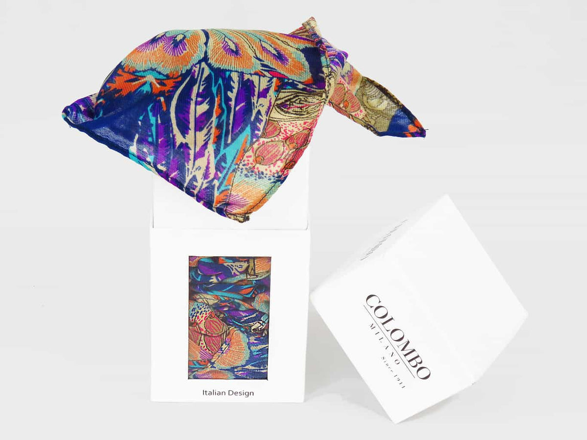 scatola - Sciarpa leggera etnica multicolor da donna