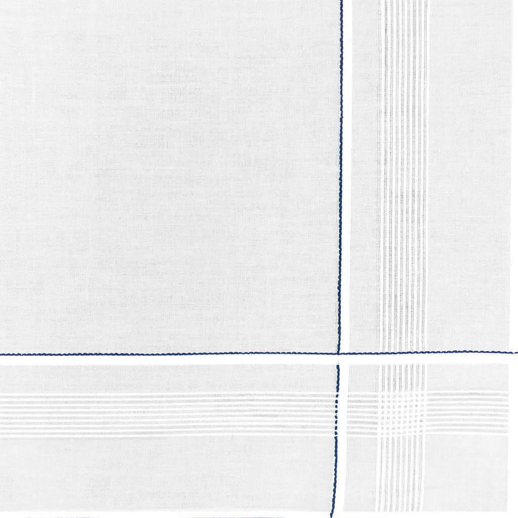 Variante blu - Cervinia - fazzoletto di cotone da uomo con rete di righe sottili
