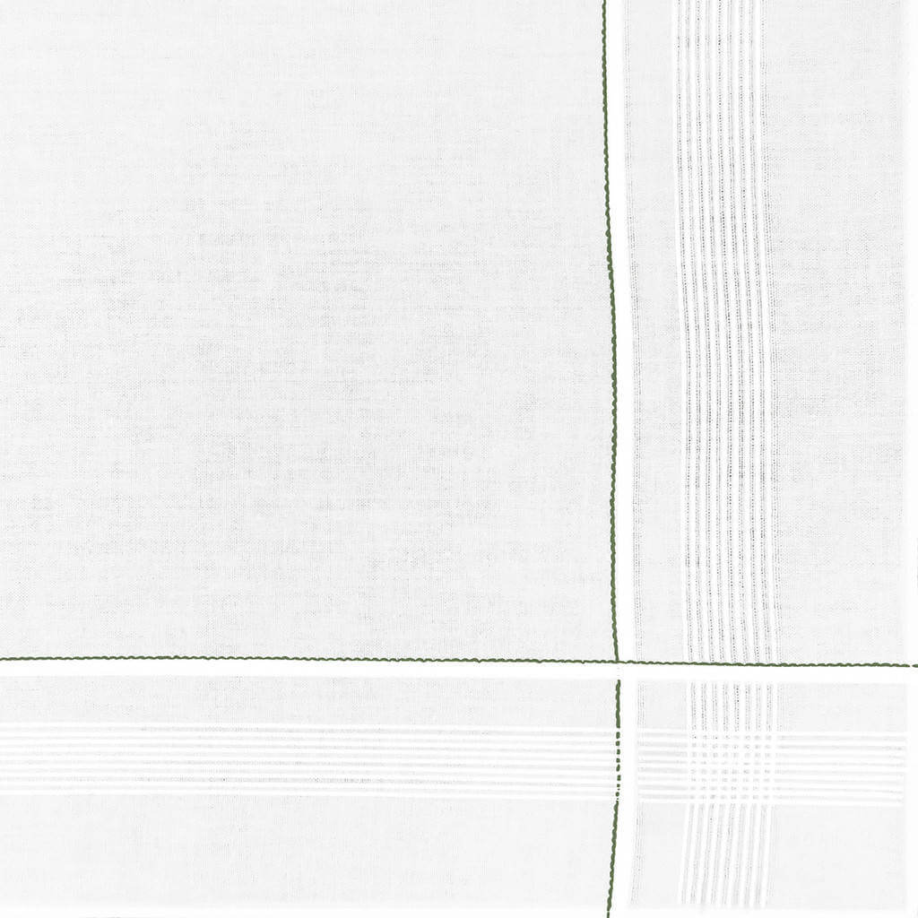 Variante verde - fazzoletto uomo con rete di righe sottili