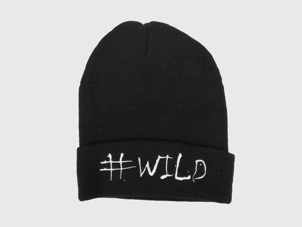 Wild - morbido cappello nero unisex con scritta
